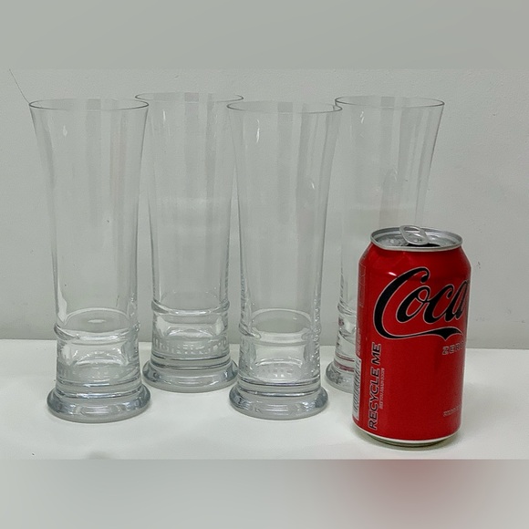 Set of Four 12 oz Frosted Etched Logo Pilsner Beer Glasses - Picture 5 of 16